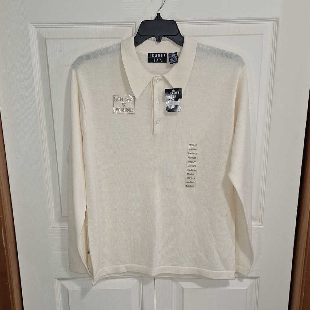 Vintage Trader Bay Lightweight Merino Wool Blend Sweater-M-French Vanilla Cream - Picture 1 of 7